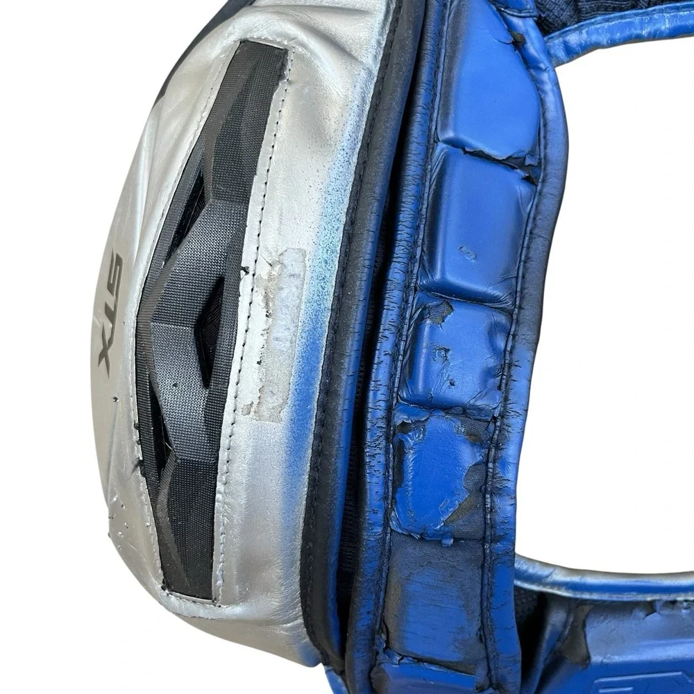 STX Jolt Youth Small Lacrosse Shoulder Pads Chest Protector Blue Silver Gear